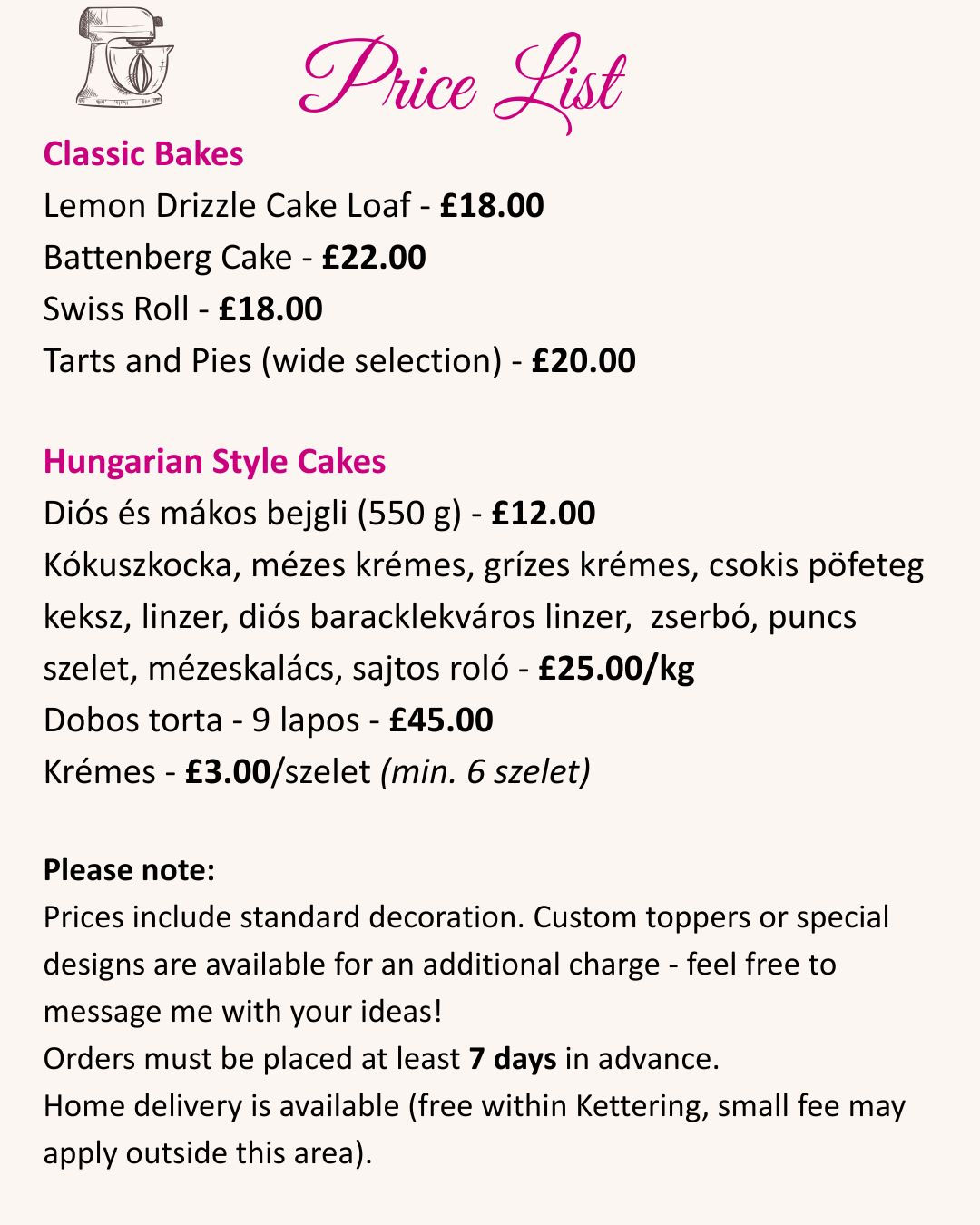 Prices